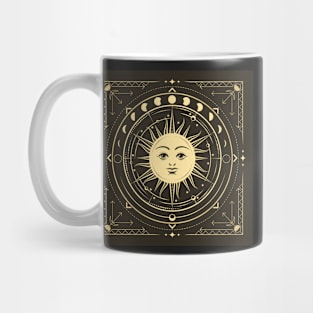 Medieval Symbol of Sun with Phases of Moon and Planets Mug